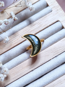 Regulowany pierścionek MOON OLIVE
