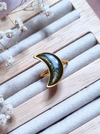 Regulowany pierścionek MOON OLIVE