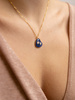 Naszyjnik serce ROYAL BLUE z gipsówką