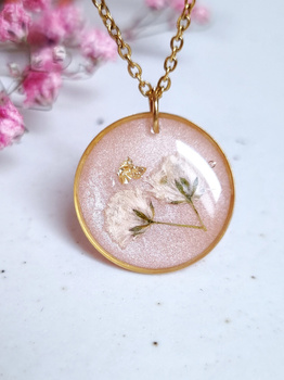 Naszyjnik PINK PEARL z gipsówką