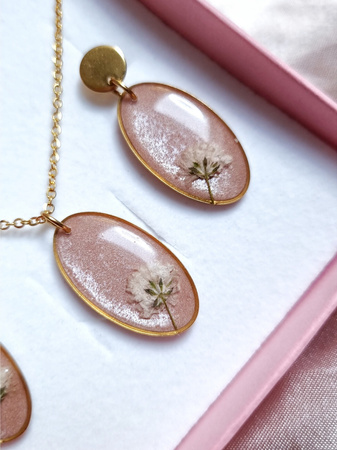 Komplet biżuterii ROSE PEARL z gipsówką